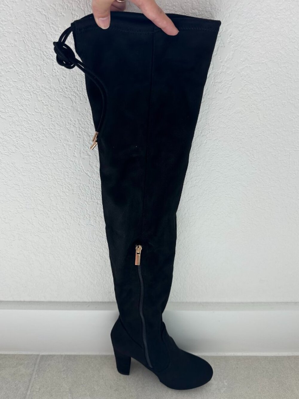 Journee Collection Maya Black OTK Boots Size 6.5 NIB